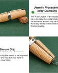 2 Pack Wooden Ring Clamp Valentine Ring Jewelers Holder Benchwork Hand Tool for Polishing Repairing Rings Vice with Wedge Lock Wedge Leather Stone Setting Engraving Jewelry Making Tool