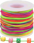 1Mm Elastic String for Bracelets, 328 Feet Rainbow Stretchy Bracelet String Elastic Beading Cord for Bracelets, Necklaces, Jewelry Making, Pony Beads and Crafts
