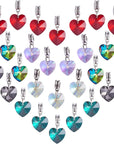 6 Colors Heart Glass Charms 30Pcs Faceted Heart Pendants Valentine Charms Crystal Dangle Charms with Bail Hanger Large Hole Beads for Wedding Mother Necklace Bracelets Making, Hole: 5Mm