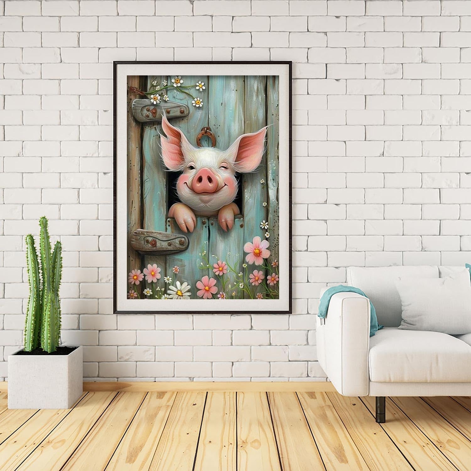 Pig Diamond Art Painting Kits for Adults-Round Full Drill Diamond Dots Paintings for Beginners, 5D Paint with Diamonds Pictures Gem Art Painting Kits DIY Adult Crafts Diamond Art Project Kits