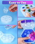Resin Molds Silicone, Dice and Dice Box Epoxy Resin Molds with 7 Standard Stereoscopic Dice Cavities, Silicone Molds for Resin, DND Dice and Dice Organizer Dice Making Kit, Table Board Game