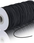 100 Yards 2 Mm Elastic Cord Stretch String Elastic Fabric String Beading Cord Craft Thread for Jewelry Bead Craft Making (Black)