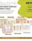 Melt and Pour Soap Base Sampler (7 Lbs) │ Assortment of 7 Bases (1Lb Ea) │ Clear, White, Goats Milk, Shea Butter, Oatmeal, Honey, Olive Oil │ Glycerin Soap Making Supplies