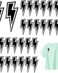 30 Pcs Black Lightning Iron-On Patch, Sew-On Flash Appliques Embroidered Patches Lightning Bolt Patch Embroidered Flash DIY Appliques for Clothes Shoes Bags Hat Jeans