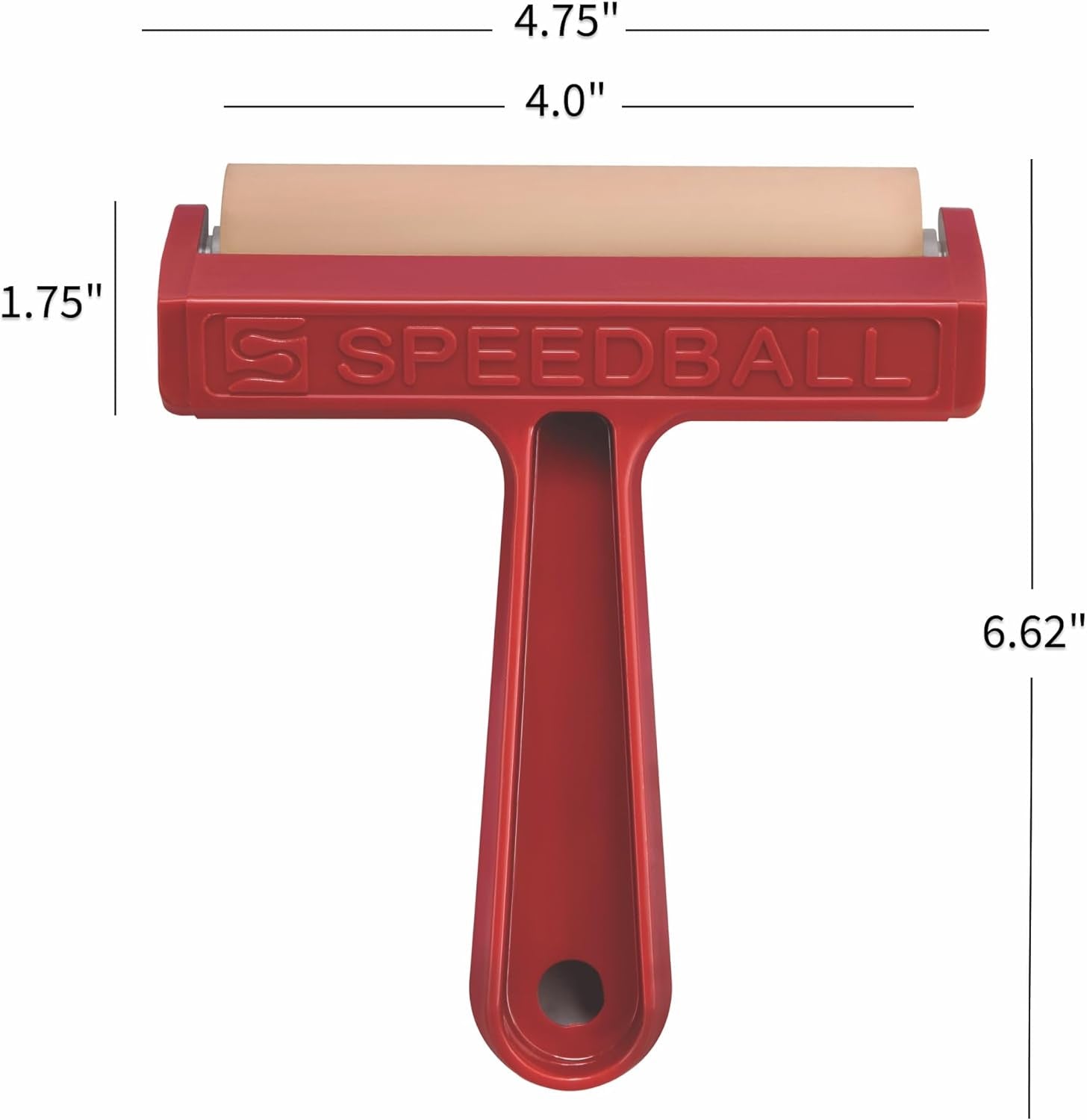 Pop-In Soft Rubber Brayer, 4" – Roller Tool for Crafting and Block Printing, Vinyl, Comfort Grip Handle