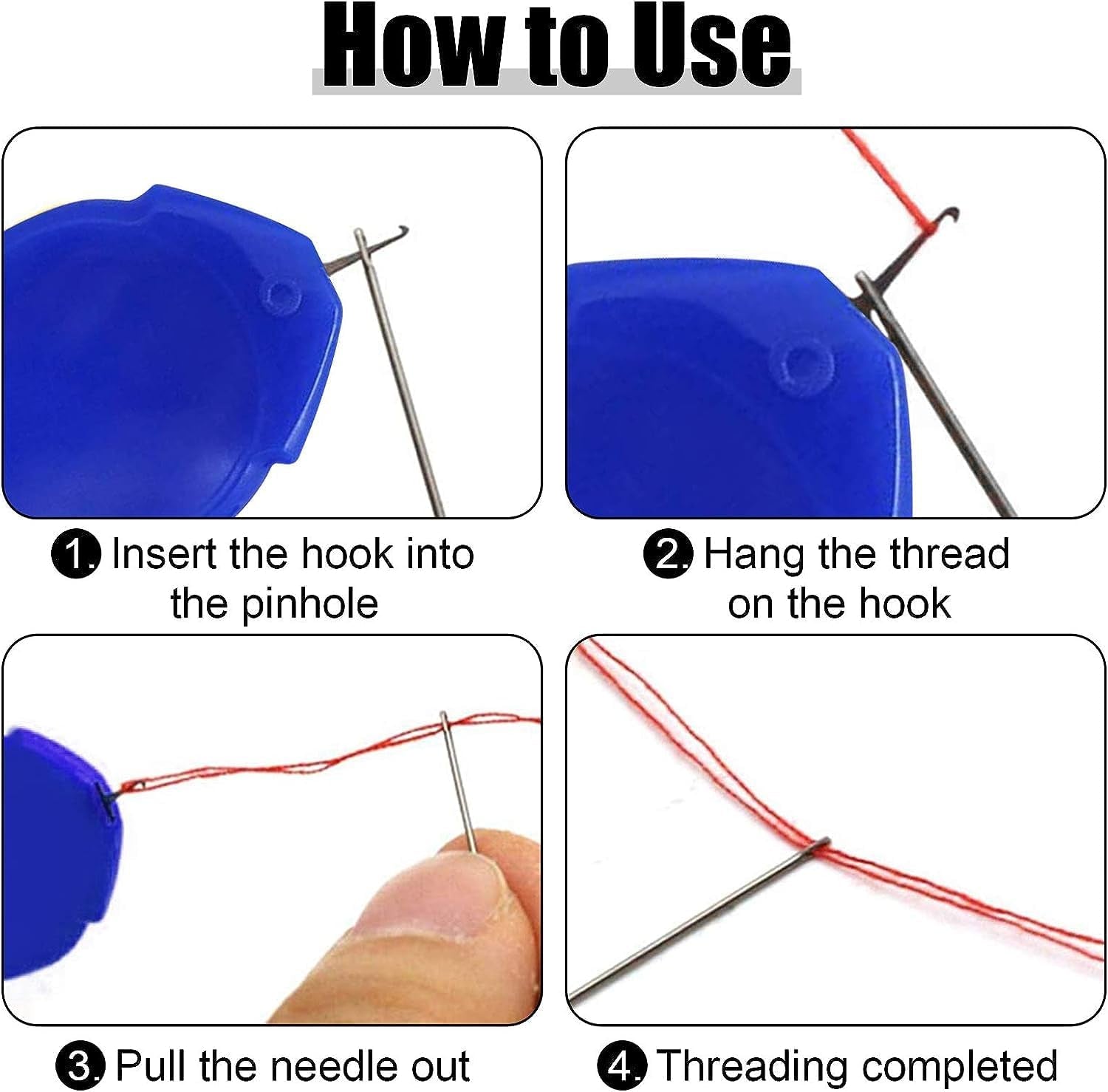 Needle Threader for Hand Sewing 12 Pcs Plastic Wire Hook Simple Threader for Needles Small Eye Needle Threader for Sewing Machine Needle Threader Tool for Sewing Crafting