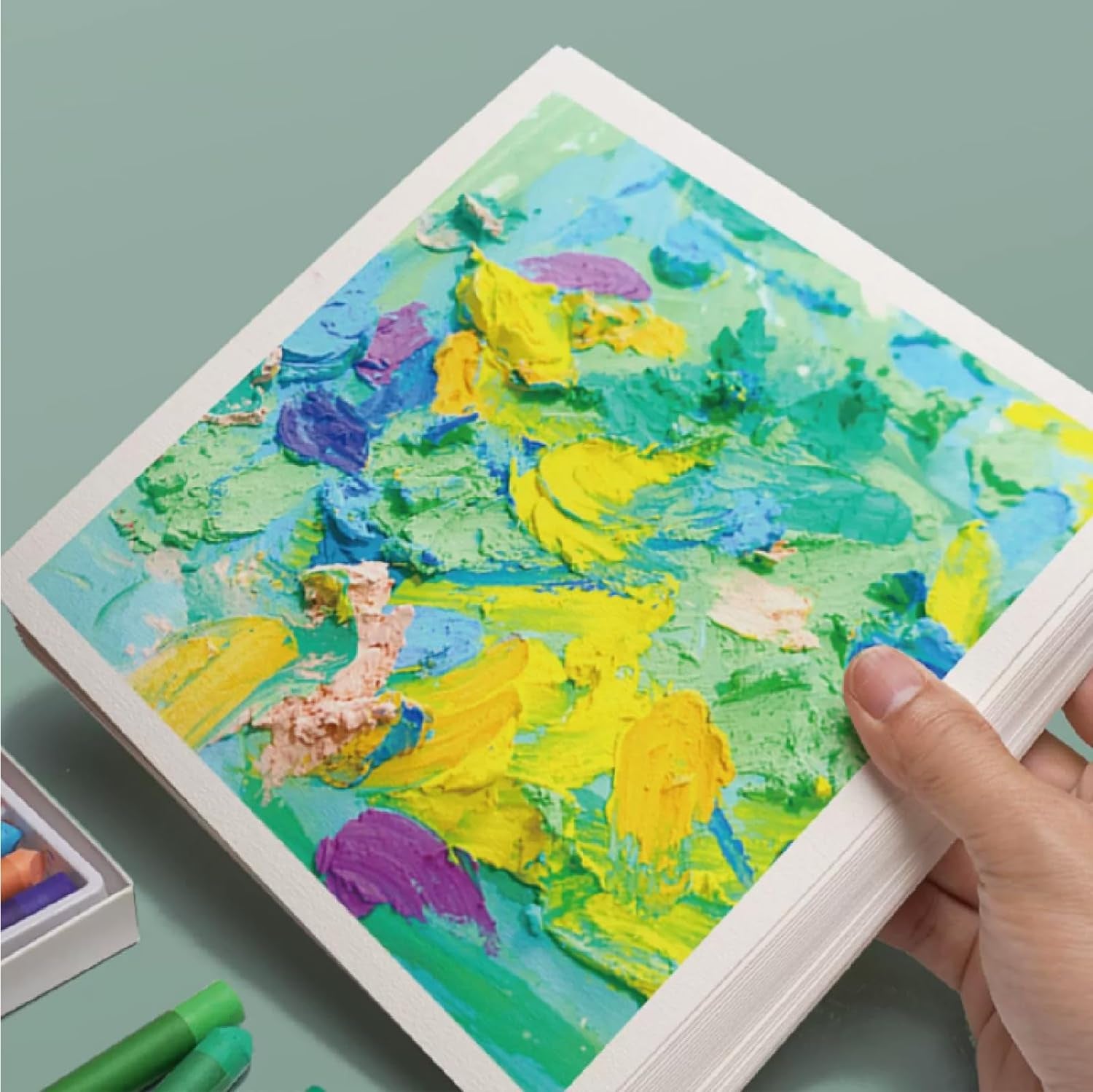 Oil Pastel Pad | 5.9 X 5.9 Inch(123 Lb/200G) | 50 Sheets Heavyweight Drawing Paper