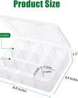 12 Grids Plastic Compartment Container, Bead Storage Organizer Box Case with Adjustable Removable Dividers for Jewelry Craft Tackles Tools, Size 8.8 X 7.1 X 2.3 In, White