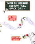 , Back to School Ribbon for Crafts - 10 Yard | School Themed Ribbon for Back to School Decorations | Teacher Ribbon for Crafts | Pencil Ribbon, Apples Ribbon for First Day of School Decorations