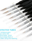 10 PCS Miniature Paint Brushes Kit, Fine Detail Painting Brush Micro Professional Tiny Paints Brush Set for Watercolor, Oil, Face, Acrylic, Nail, Line Drawing, Scale Model Painting