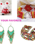 13200Pcs Glass Seed Beads Small Craft Beads Small Beads for DIY Bracelet Necklaces Crafting Jewelry Making Supplies with Two 0.6Mm Clear Bracelet String (3Mm, 550 per Color, 24 Colors)