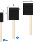24 Pcs Foam Paint Brushes, Wood Handle Sponge Brushes for Painting, Staining, Varnishes, and DIY Craft Projects (1'', 2'' and 3'')