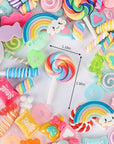 120Pcs Slime Charms Resin Fake Candy Charms Kawaii Cute Set Mixed Assorted Sweets Flatback Slime Beads Making Supplies for DIY Craft Making and Ornament Scrapbooking