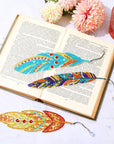 6 Pcs Diamond Painting Bookmarks Kits DIY 5D Feather Bookmark Rhinestone DIY Bookmarks Crystal Diamond Art Bookmarks Acrylic Bookmarks for Adult Arts Supply Crafts Gifts