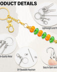 18Pcs Beadable Keychain Bar Bulk, Colorful Plating Alloy Beaded Keychain, Blank Keychain Making Supplies DIY