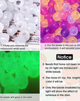 1500 Pcs UV Beads, Glow in the Dark Beads Color Changing Sun Sensitive UV Reactive Pony Beads, Plastic Solar Beads with Crystal Elastic String & 2 Elastic Cords