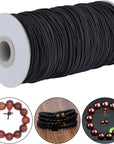100 Yards 2 Mm Elastic Cord Stretch String Elastic Fabric String Beading Cord Craft Thread for Jewelry Bead Craft Making (Black)