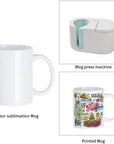 8 Pack Sublimation Mugs Blanks 11 OZ Coffee Mugs White Ceramic Photo Cups Bulk for Cricut Mug Press Print