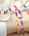 1500 Pcs UV Beads, Glow in the Dark Beads Color Changing Sun Sensitive UV Reactive Pony Beads, Plastic Solar Beads with Crystal Elastic String & 2 Elastic Cords