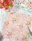 12Pcs Spring Cotton Fabric Bundles 10 X 10 Inch Floral Greenery Printed Fat Quarters Pink Green Retro Quilting Patchwork for DIY Handmade Crafting Home Party Decor