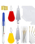 Embroidery Kit with Packing Bag Including Instructions, 5 Pcs Embroidery Hoops, 50 Color Threads, Aida Cloth, and Cross Stitch Tool Embroidery Starter Kits for for Adults Beginners