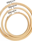 3 Pieces Embroidery Hoops 7/8/10 Inch,Round Bamboo Adjustable Frame Circle Ring Hoops for Embroidery,Cross Stitch,Ornament and Art Craft Sewing