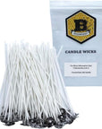 100 Piece Cotton Candle Wick 6" Pre-Waxed for Candle Making, Candle DIY