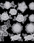 12 PCS Flower Applique White Lace Embroidered Flower Patches for Clothes 3D Floral Sew on Patches for Women'S Dress Jeans Sweater Hats Shoes Bags Clothes Repairing Decorating Wedding DIY Sewing Craft