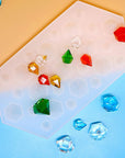 2PCS 3D Diamond Gem Silicone Mold, Clear Silicone Mold for Making Clay Resin Epoxy Crafting Projects