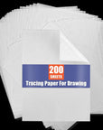 Tracing Paper for Drawing Trace Paper - Translucent Tracing Paper on Artist Lettering Sketch Drawing for Pencil Ink Markers (Transparent)