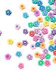 100 Pcs Flower Beads Colored Polymer Clay Beads for DIY Jewelry Bracelet Earring Necklace Craft Making Supplies