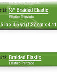Braided X, White Elastic, 1/2-Inch by 4-1/2-Yard