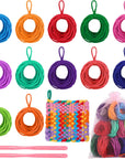 192 Pieces Loom Potholder Loops Weaving Loom Loops Weaving Craft Loops Refill Elastic Potholder Loops with Multiple Colors for DIY Crafts Supplies, Compatible with 7 Inch Weaving Loom