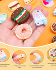 Silicone Focal Beads for Pens Characters Silicone Accessory Kit 18 Pcs Colorful round Silicone Beads for Keychain Making Bracelet Necklace Handmade Crafts (Food)