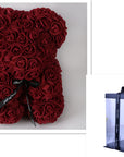 Valentine's Day Gift Rose Bear Eternal Flower Rose Teddy Bear PE Foam Bear 25cm Valentines Day