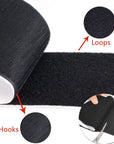 6 Inch Width Self Adhesive Hook and Loop Fastening Tape Heavy Duty Strips 1 Yard (Black, 6 Inch X 1.1 Yard)