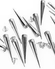 30PCS 40MM Spike and Studs Silver Cone Spikes Punk Bullet Large Leather Rivets Screwback Studs Screw on Cone for DIY Craft Clothing