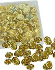100PCS Pin Backs, Metal Locking Pin Backs, Brass Clutch for Brooch Tie Hat Badge Insignia Pin Backs Replacement (Gold)