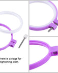 6 Pieces Embroidery Hoops and 15 Needles, Plastic Circle Cross Stitch Hoop Ring Embroidery Circle Set, 3.4 Inch to 10.4 Inch (Multicolor)