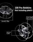 100 Pcs Bobbins, Bobbins for Sewing Machine, Plastic Bobbin, Sewing Bobbins Class 15 Bobbins, Bobbins for Singer Sewing Machine Bobbins for Sin-Ger/Bro-Ther