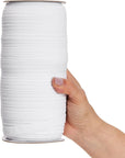 109 Yards White 1/2 Inch Elastic Band for Sewing Clothes, Stretch Knit Bands for DIY Arts and Crafts, Tailoring, Clothing Garment Repair, Kitting Supplies (0.5 Inches Wide)