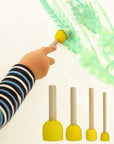30 Pcs Assorted Size round Sponges Brush Set 4 Sizes DIY Painting Tools- Yellow