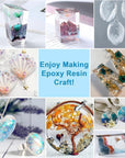 Epoxy Resin - 17.6OZ Crystal Clear Coating Kit, Not Yellowing No Bubble Easy Mix 1:1 Ratio, 2 Part Casting Resin for Art, Craft, Jewelry Making, River Tables, with Pigment, Gold Foil Flakes