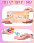 Kawaii Pony Beads Kit, Rainbow Kandi Beads and 1200Pcs Square Colorful Letter Beads, 32 Colors Plastic Craft Beads Bulk for Bracelets with 10 Beads Pipe Cleaners (Fashion Week)