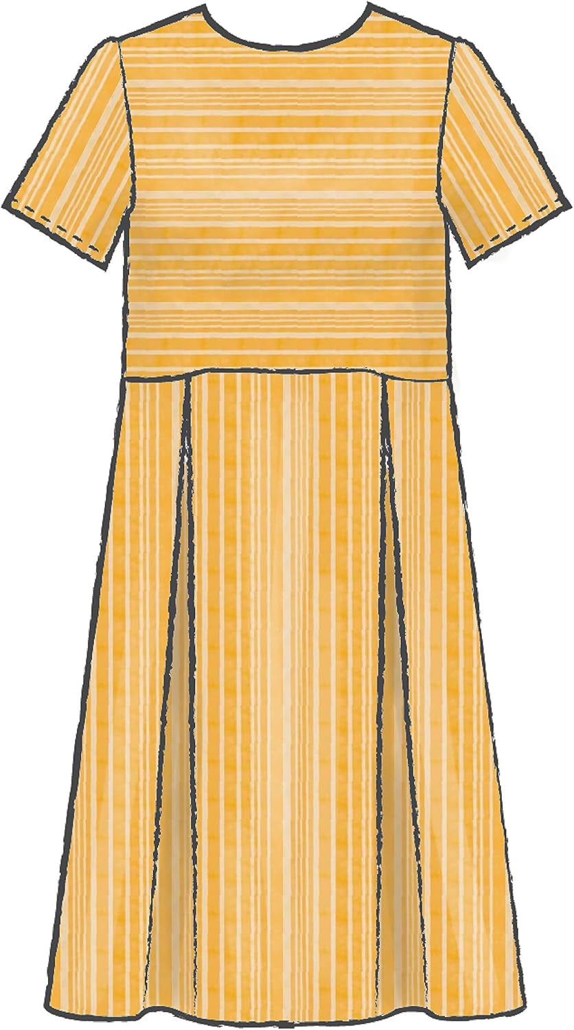 Patterns  Women'S Knee Length Pleated Dress, Sizes 6-14 Sewing Pattern, White