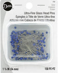 172 Glass Head Pins, Ultra Fine, 1-3/8-Inch (150-Count) , Blue