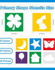 24 Pieces Stencils for Kids,Large Drawing Stencils Chalk Stencils,8 Inches Washable Shape Template Stencils Kit for Kids Crafts,Painting Drawing,School Projects