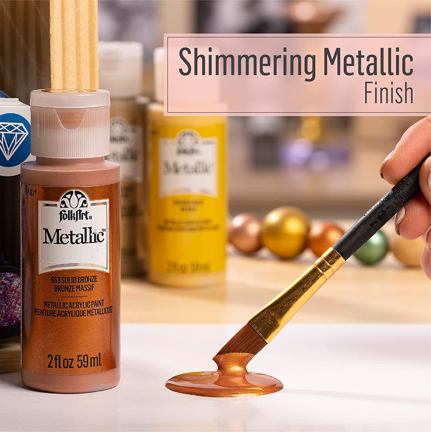 Paint, 8 Oz, Metallic Rose Gold
