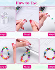Stretchy String for Bracelets, 0.5Mm Clear Elastic String Stretch Cord Bracelet String with 2 Pcs Beading Needles for Seed Beads, Pony Beads, Bracelets and Jewelry Making