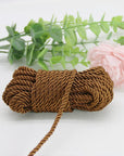 U Pick 10Yds 5Mm 3 Braided Cord Decorative Twisted Satin Polyester Twine Cord Rope String Thread Shiny Cord Choker Thread (15:Coffee)